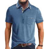 Camisetas Hombre Casual Playera Polo De Verano Manga Corta