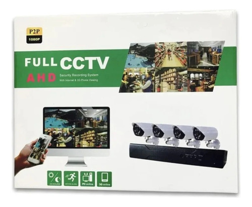 Kit Cctv 4 Canales Full Ahd 1080p P2p Seguridad / Eshopviña