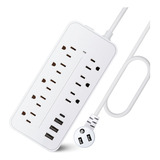 Power Strip, 3 Enchufes Usb Con Espaciado De 2000 W/10 A, Pa