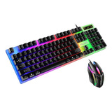 Kit Teclado Y Mouse,teclado Gamer Con Cablepanel Impermeable
