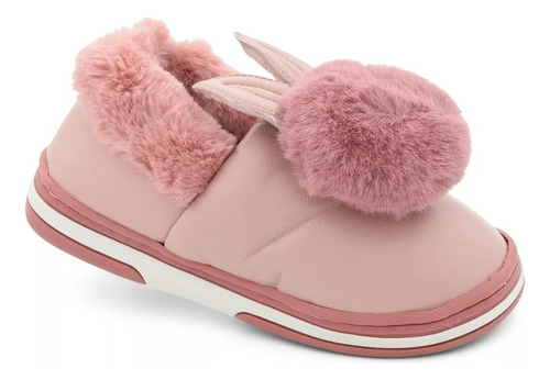 Pantufla Mujer Importada Abrigo Piel Plataforma Conejito