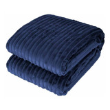 Cobertor Manta Canelada Microfibra 2,20x2,40 Toque Aveludado