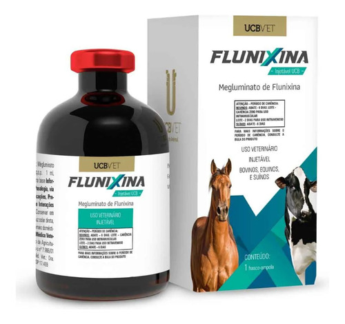 Flunixina Injetavel 10ml Ubc Vet Bovinos Suinos E Equinos 