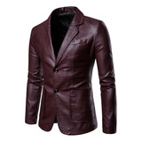 Oferta Blazer De Cuero Slim Fit Para Hombre