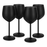 Lifecapido Juego De 4 Copas De Vino De Acero Inoxidable, Cop