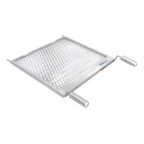 Grelha Churrasco Tela Moeda 50x40 Em Inox E Cabo Aluminio