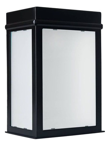 Medio Farol Aplique Exterior Negro 200 Grande Hierro Con Led