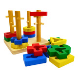 Juego Didáctico Encajable De Figuras Geométricas Montessori