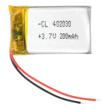 Bateria 3.7v 200mah 4mm X 20mm X 30mm 2 Fios 402030