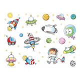 Pegatinas De Pared Espacial Para Niños, Astronauta, Nave Esp