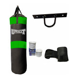 Bolsa Boxeo 110cm +relleno+soporte De Techo+guantines+vendas