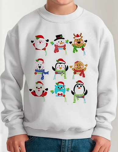 Hermosa Sudadera Navidad Todos Personajes Santa Reno Galleta