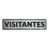 Placa Indicação Portas Escovada - Visitantes