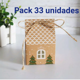 Caja De Cartón Para Dulces Diseño Casa Navidad 5x7x10cm 33 U