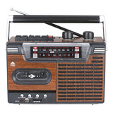 Radio Cassette Vintage Am/fm Mp3 Sd Usb 220v/pilas Ap02076 