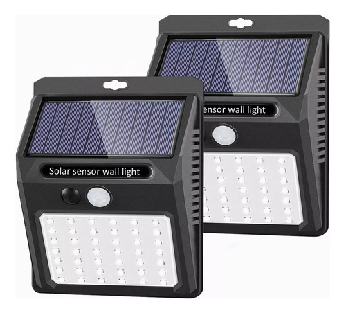 Lámpara Solar De Pared Exteriores Sensor Luz 3 Modos Led