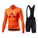 Uniforme Ciclismo Ruta Grenadier Naranja Badana En Gel Largo