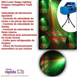 Mini Laser Led Projetor Raio Holográfico Luzes Natal Papai N