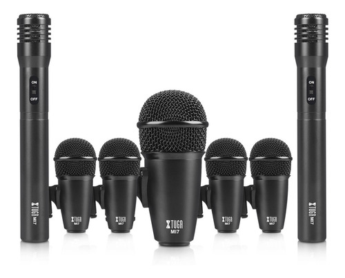 Set Mi7 Microfonos Baterias Xtuga Session Clamps Y Cuellos