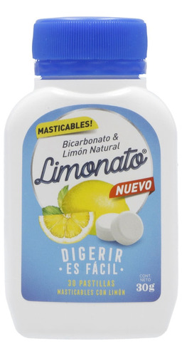 Limonato Bicarbonato Sodio Limón Pastas X 30 Tabletas Mastic