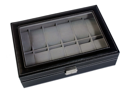 Caja Organizadora Para 12 Relojes.Con Bisagra De Metal
