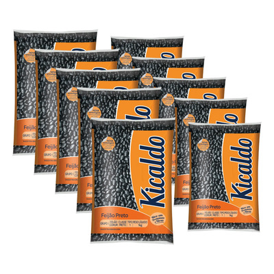Kit C\u002F10 Feijão Preto Kicaldo 1kg | Parcelamento sem juros