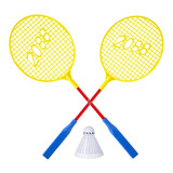 Raquetes Badminton + Peteca Jogo Infantil Praia Campo Lazer