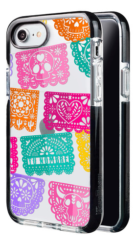 Funda Para iPhone Papel Picado Calaveras Con Nombre Mujer