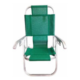 Cadeira Praia Ipanema 5 Posições Reclinável/ Verde Bandeira