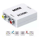 Mini Adaptador Conversor De Video Entrada Av2 Rca Saída Hdmi