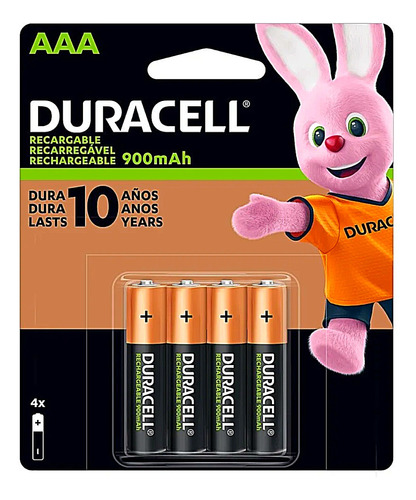 Pilas Aaa Recargables Duracell 1.2 Volts 850 Mah 4 Piezas