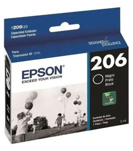 Cartucho De Tinta Original Epson Xp-2101 T206 Negro