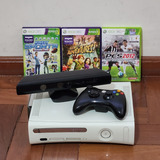 Xbox 360 Com Kinect + 3 Jogos