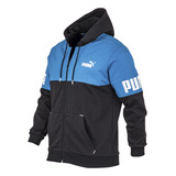 Campera Con Capucha Puma Power Colorblock Azul Solo Deportes