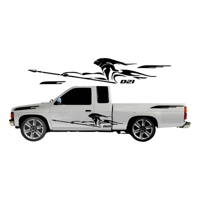 Sticker Calca Diseño Auauau Laterales Nissan D21 Hardbody