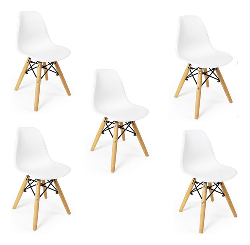 Kit Infantil 5 Cadeira Para Escrivaninha Charles Eames Eiffe