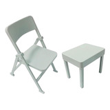 Silla De Mesa En Miniatura A Escala 1:12, Silla Gris Claro