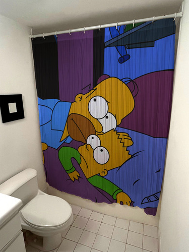 Cortina De Baño Homero Y Lisa Simpson