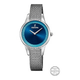 Reloj Festina F20494/2 Plateado Mujer Mademoiselle /marisio Color Del Fondo Azul