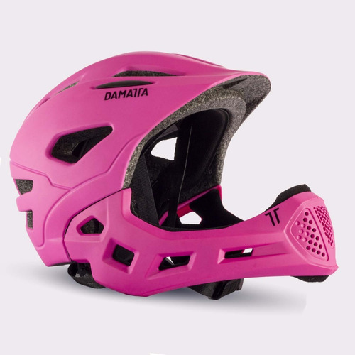 Capacete Bike Infantil Full Face - Rosa - Damatta