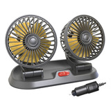 Ventilador De Coche De Doble Cabezal 12v Con Rotación De 360