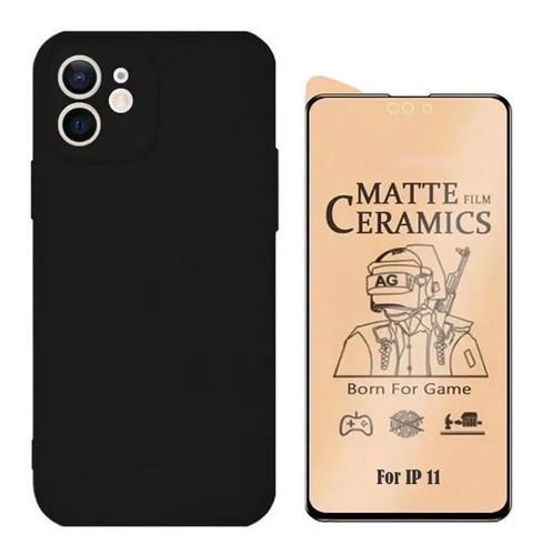 Capa Capinha+ Película 10d Cerâmica Fosca Para iPhone 11 6.1