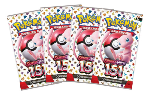 4 Booster Carta Pokémon 151 Escarlate Violeta Kit Cartinha 