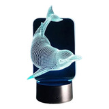 Lampara 3d Delfin De 7 Colores