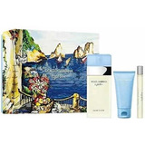 D&g Light Blue 100ml Edt +body Cream 50ml +travel Spray 10ml