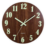 Reloj De Pared Luminoso, Cocina Silenciosa De Madera De 12 P