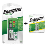 Combo Cargador Energizer Mini + 2 Pilas Aa + 2 Pilas Aaa Rec