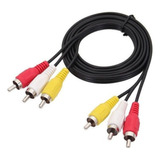 Cable Audio Video 3 Mts 3 Rca A 3 Rca Blanco Rojo Amarillo