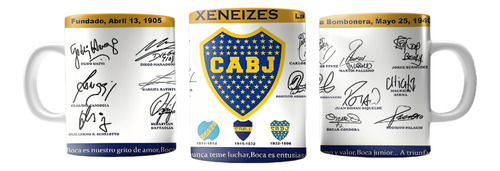 Taza De Cerámica Boca Juniors Con Firmas Exclusiva