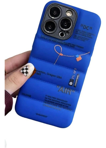 Funda Puffer Para iPhone 11 Con Diseño (azul)